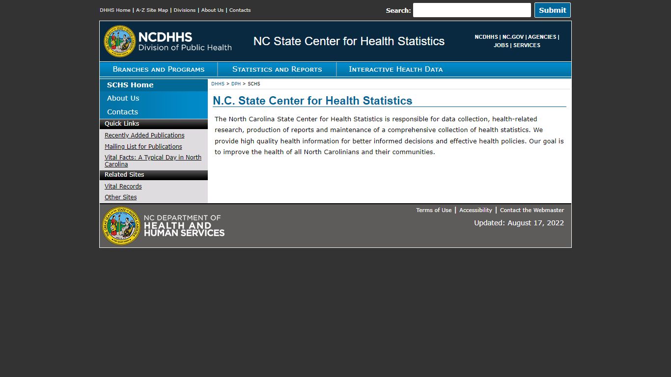 N.C. State Center for Health Statistics - NCDHHS